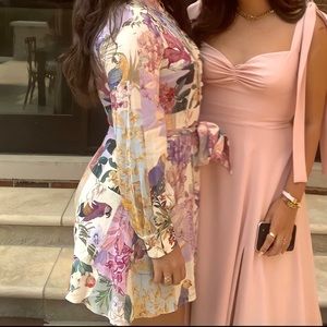 Zara Floral Long Sleeve Dress - Multicolor
